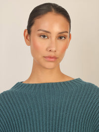 APART Oversized Pullover mit Strukturmuster | dunkelgrün