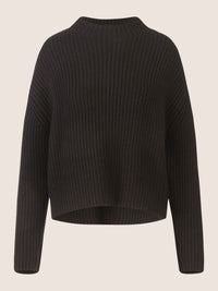 APART Oversized Pullover mit Strukturmuster | schwarz