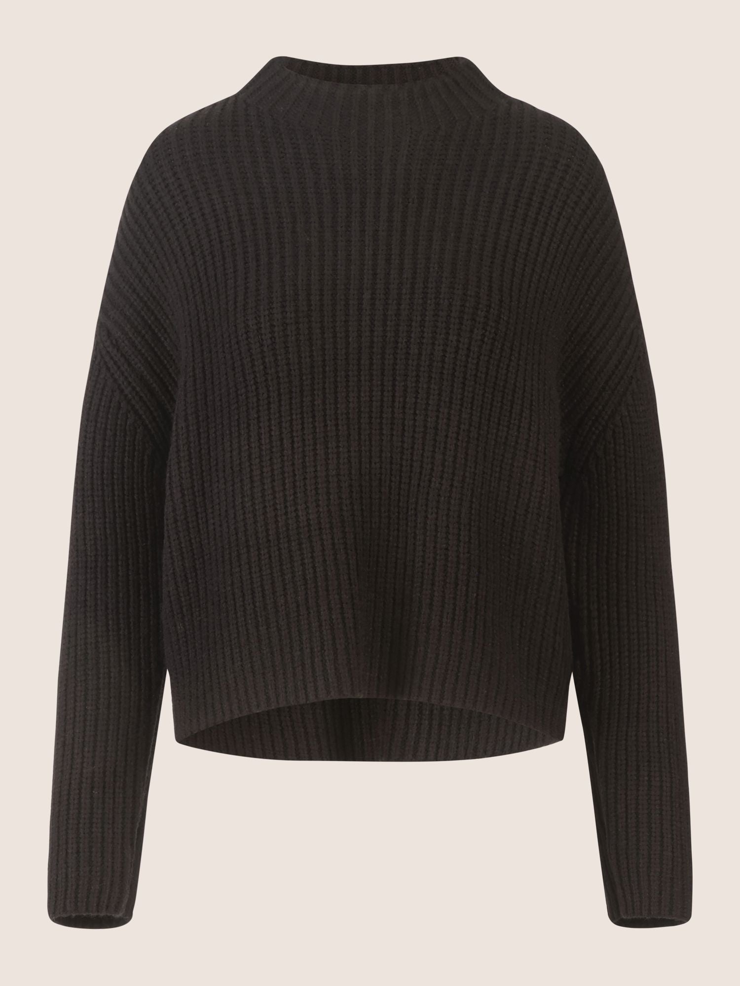 APART Oversized Pullover mit Strukturmuster | schwarz