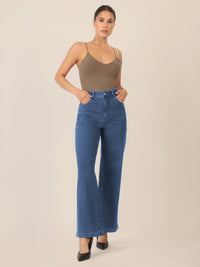 APART Weite Jeans mit geradem Bein | mittelblau