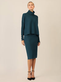 APART Strickrock in Bleistiftform | dunkelgrün