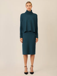 APART Strickrock in Bleistiftform | dunkelgrün