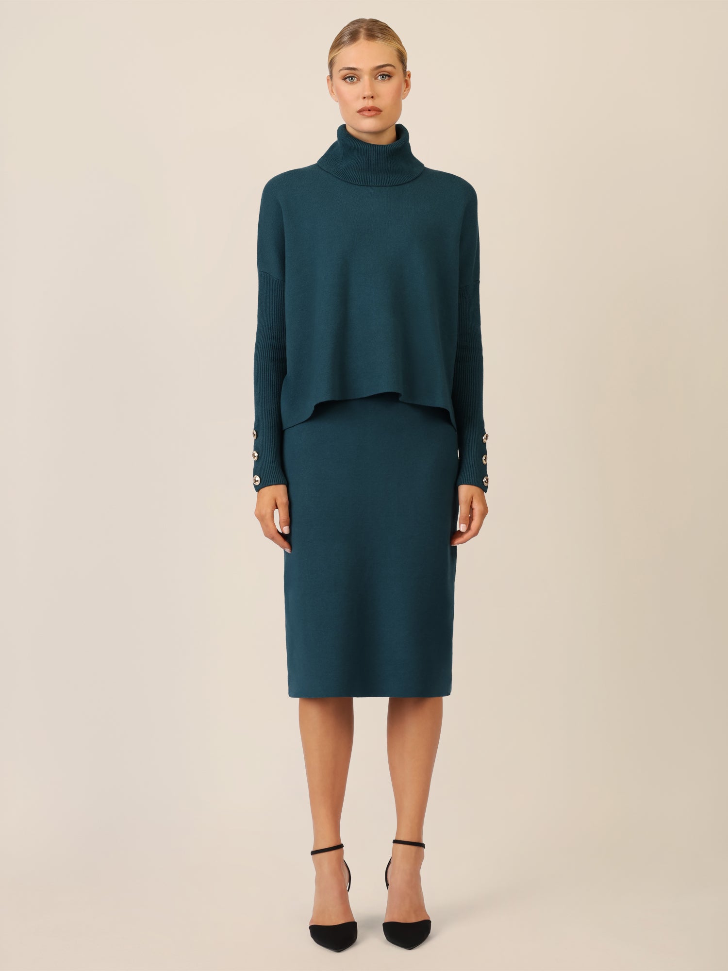 APART Strickrock in Bleistiftform | dunkelgrün