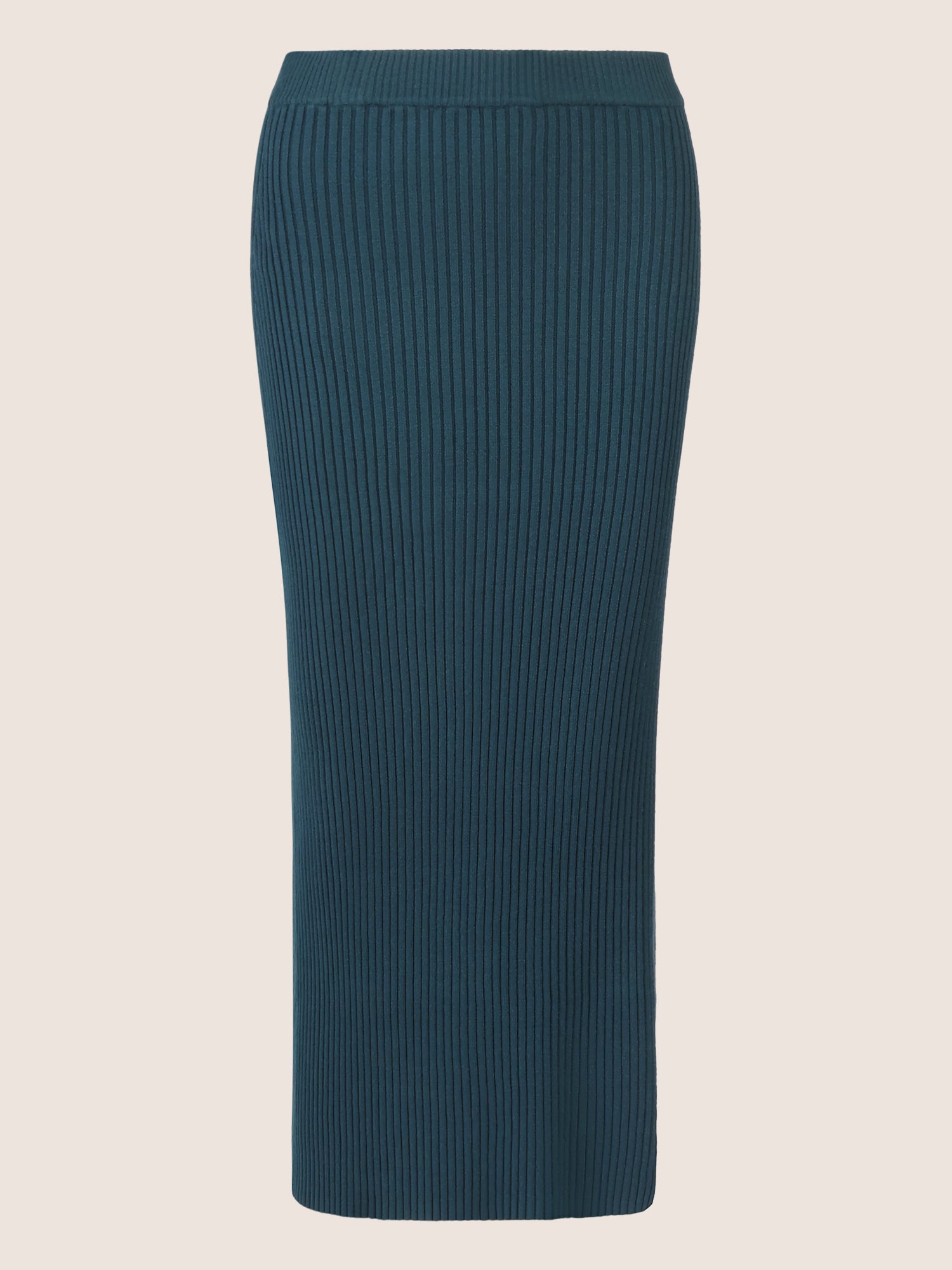 APART Rippenstrickrock in Midi Länge | dunkelgrün