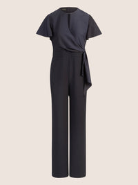 APART Overall im Materialmix aus Satin und mattschimmerndem Krepp | nachtblau