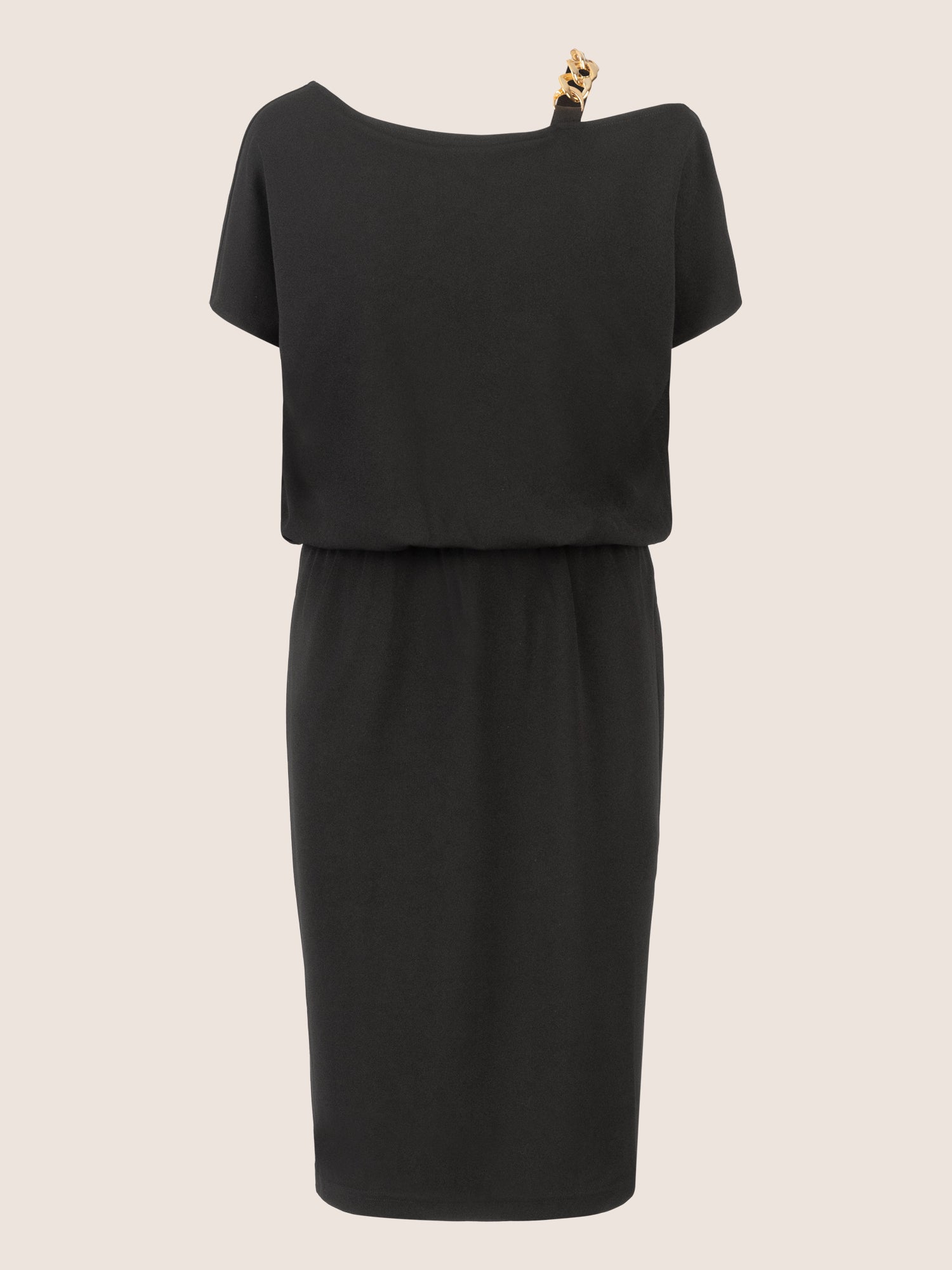 APART Kleid mit asymmetrischem Schulterdetail | schwarz