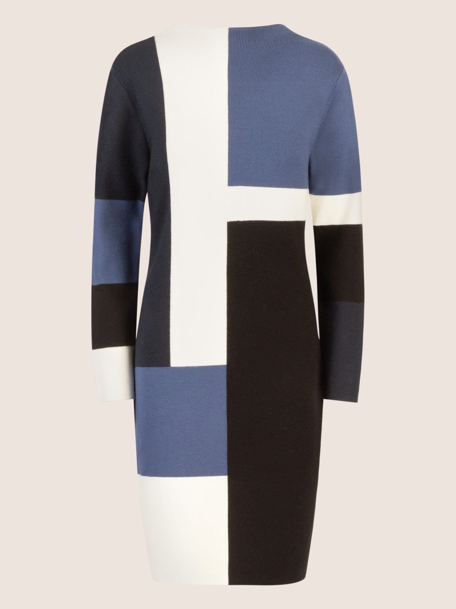 APART Colorblocking Strickkleid mit grafischem Blockmuster | nachtblau-multicolor