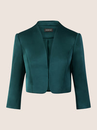 APART Satinbolero mit offener Front | dunkelgrün