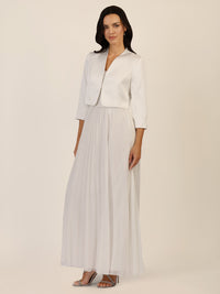 APART Satinbolero mit offener Front | creme