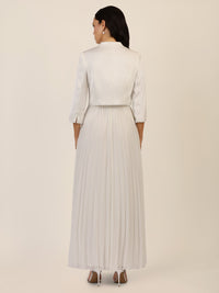 APART Satinbolero mit offener Front | creme