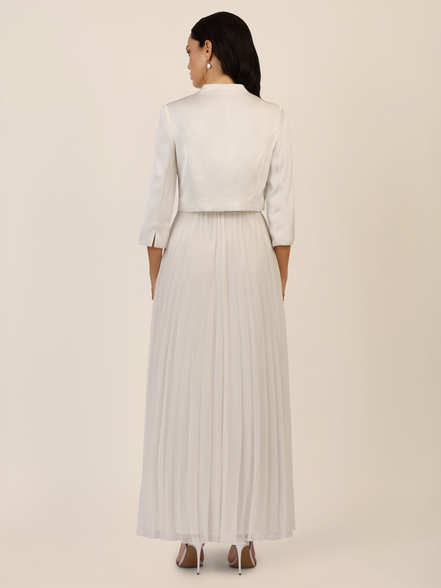 APART Satinbolero mit offener Front | creme