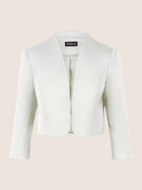 APART Satinbolero mit offener Front | creme