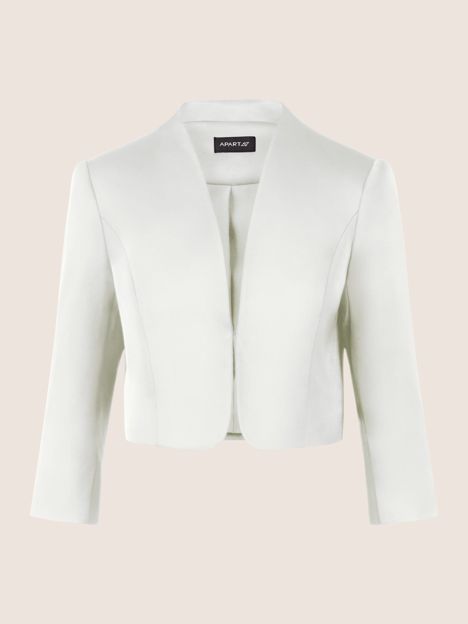 APART Satinbolero mit offener Front | creme