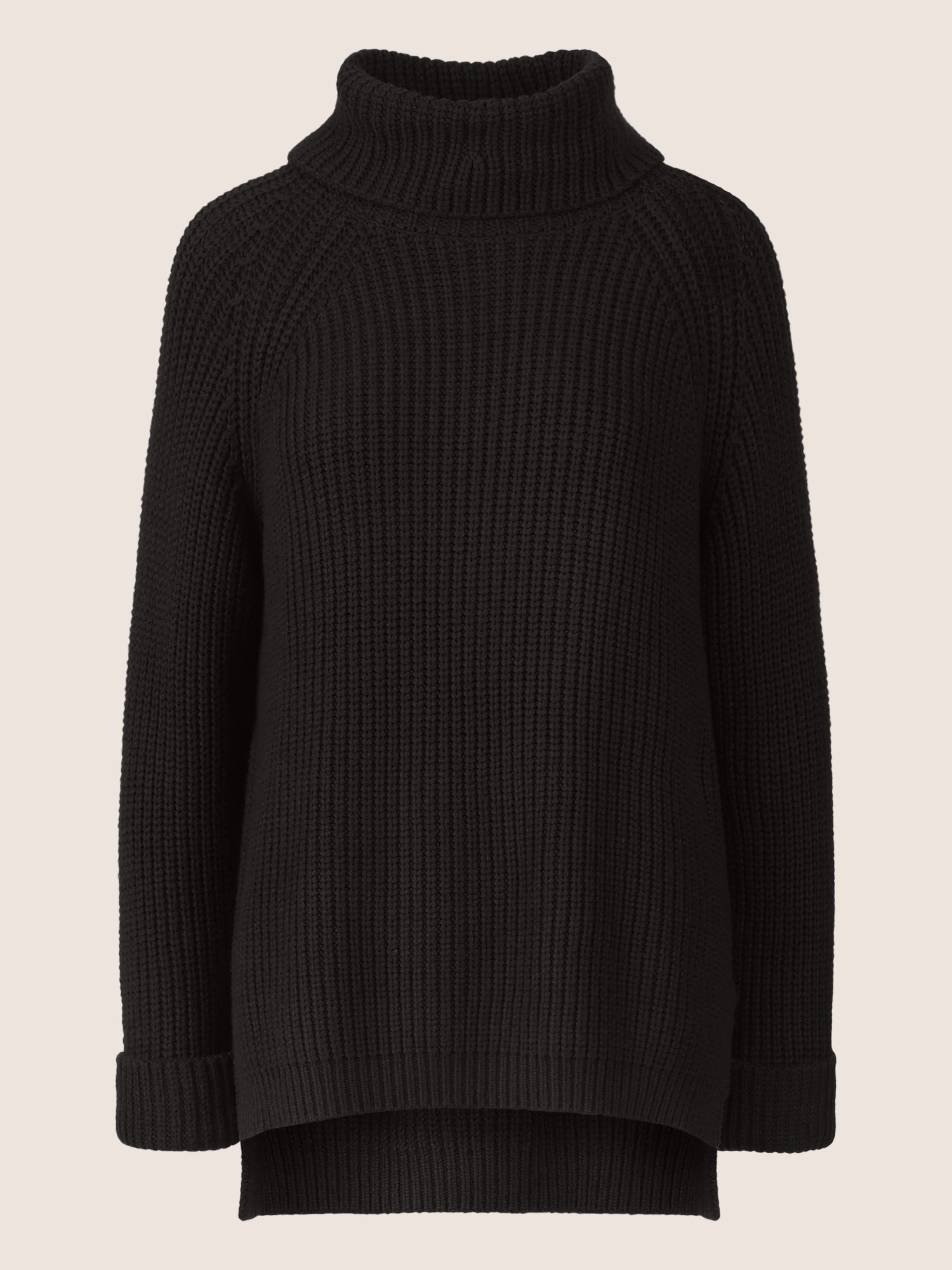 APART Oversized Pullover mit Rollkragen | schwarz