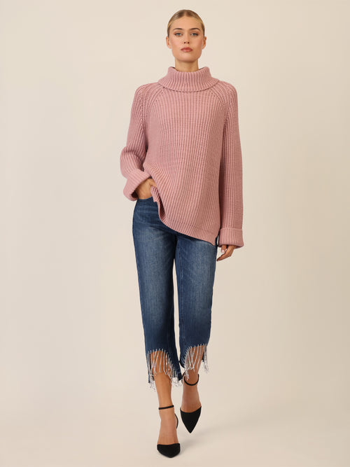 APART Oversized Pullover mit Rollkragen | mauve image 1