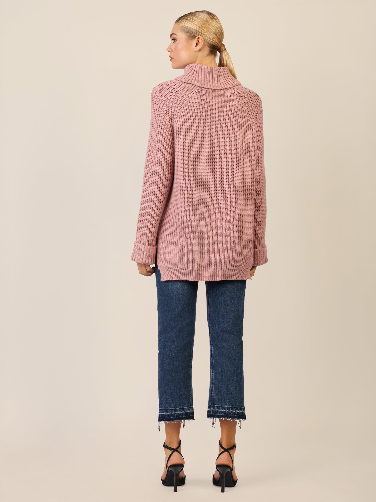 APART Oversized Pullover mit Rollkragen | mauve