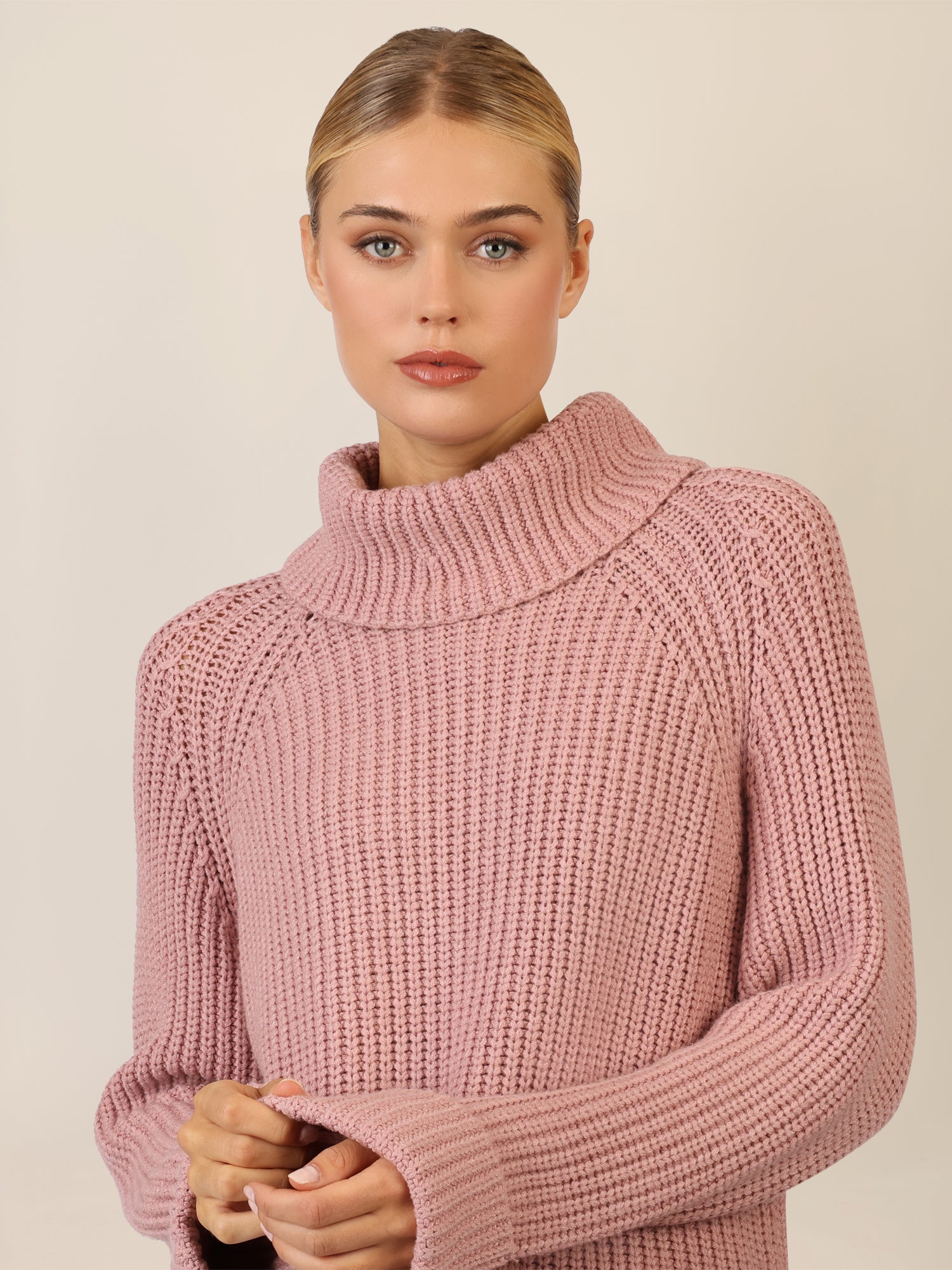 APART Oversized Pullover mit Rollkragen | mauve