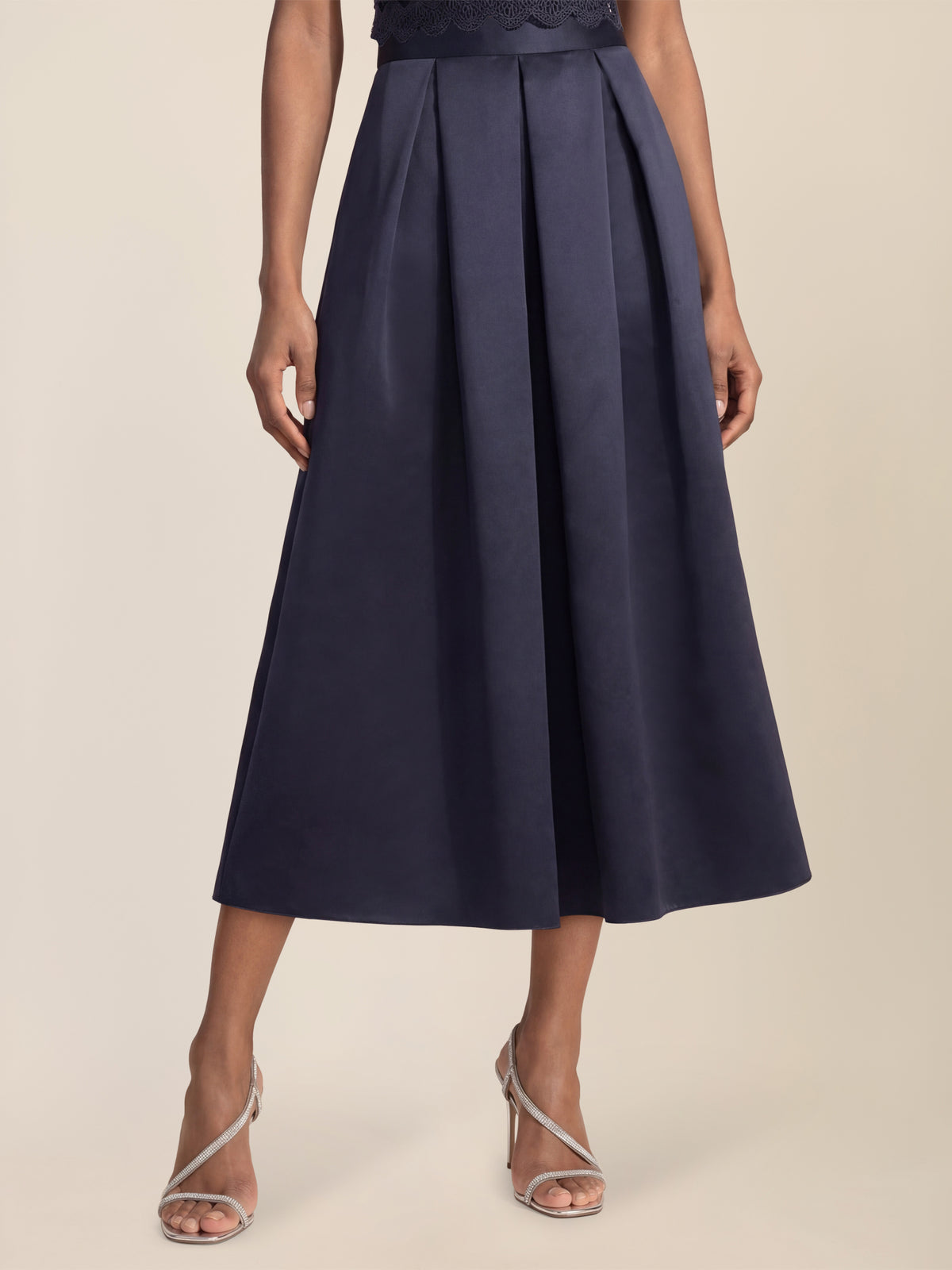 APART Eleganter Satinrock mit Glanz-Effekt | nachtblau