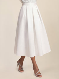 APART Eleganter Satinrock mit Glanz-Effekt | creme