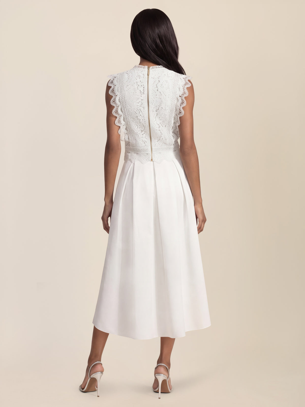 APART Eleganter Satinrock mit Glanz-Effekt | creme