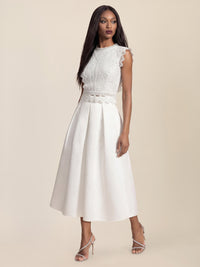 APART Eleganter Satinrock mit Glanz-Effekt | creme