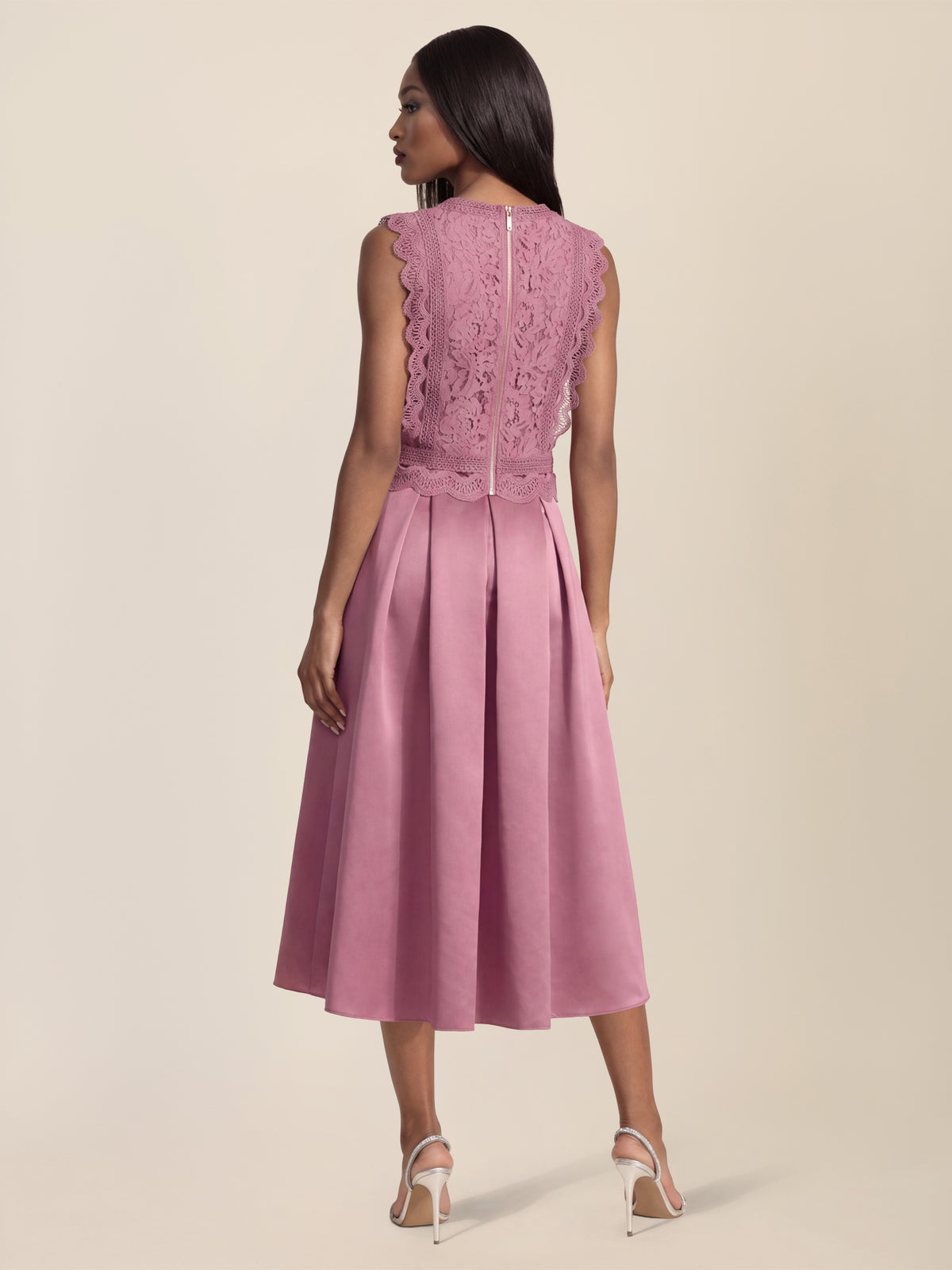 APART Eleganter Satinrock mit Glanz-Effekt | rosé