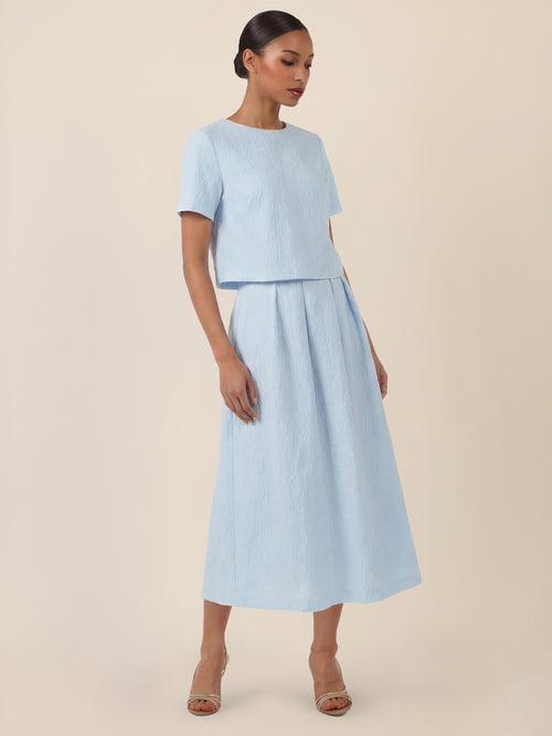 APART Kurzes Jacquard-Top mit Struktur | hellblau image 1