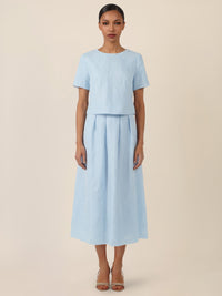 APART Kurzes Jacquard-Top mit Struktur | hellblau