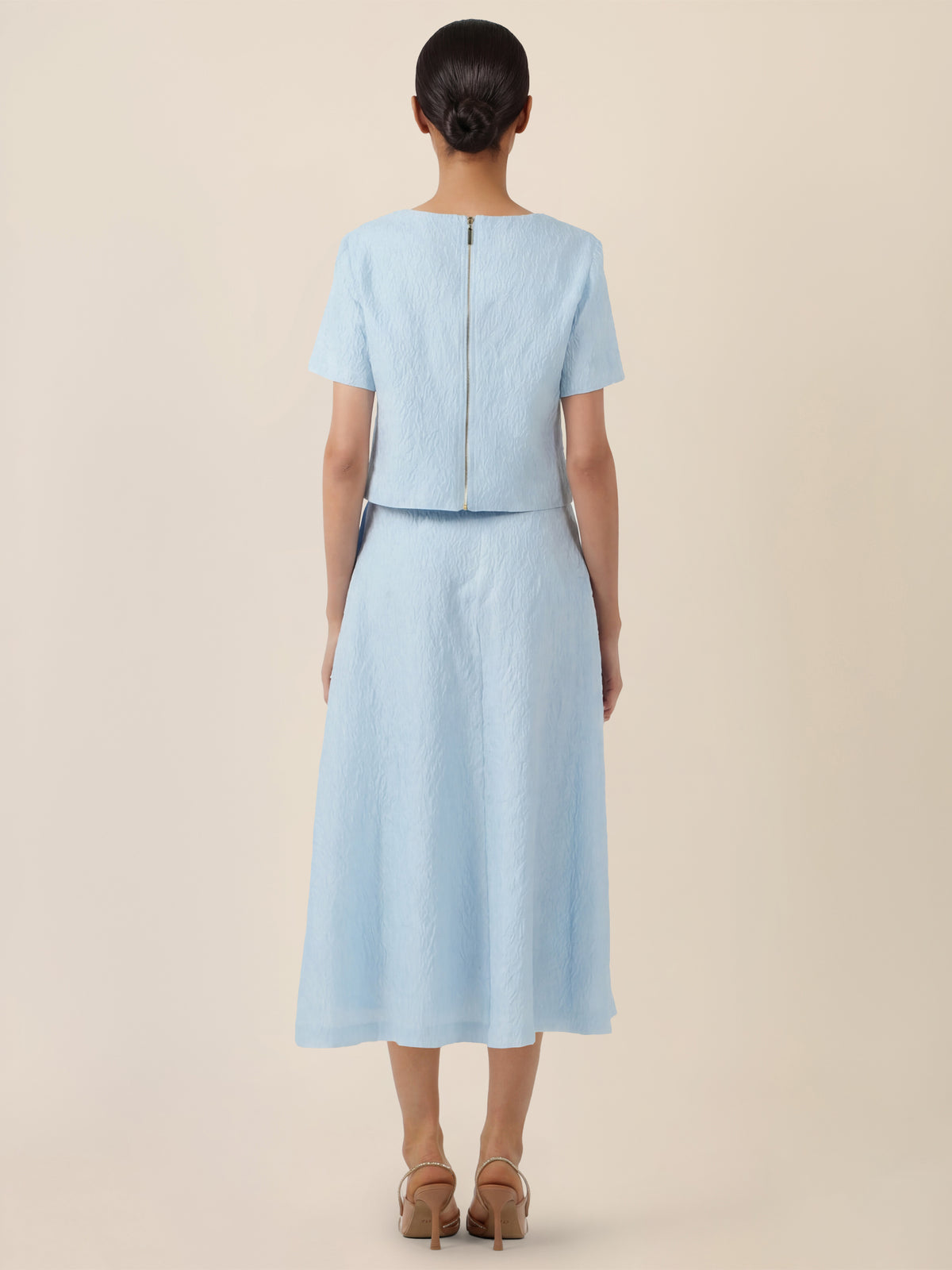 APART Kurzes Jacquard-Top mit Struktur | hellblau