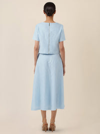 APART Kurzes Jacquard-Top mit Struktur | hellblau