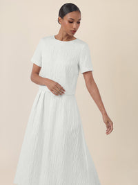 APART Bluse mit Struktur und Rundhalsausschnitt | creme