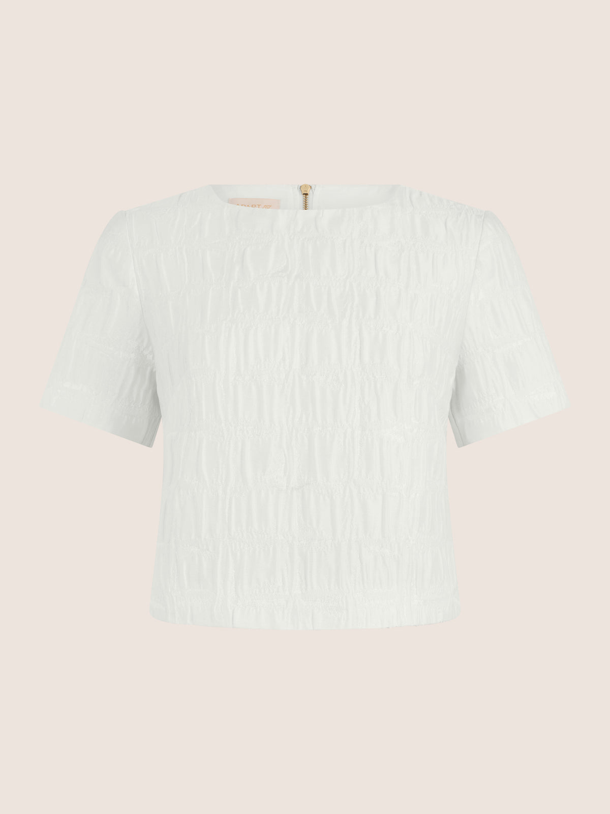 APART Bluse mit Struktur und Rundhalsausschnitt | creme