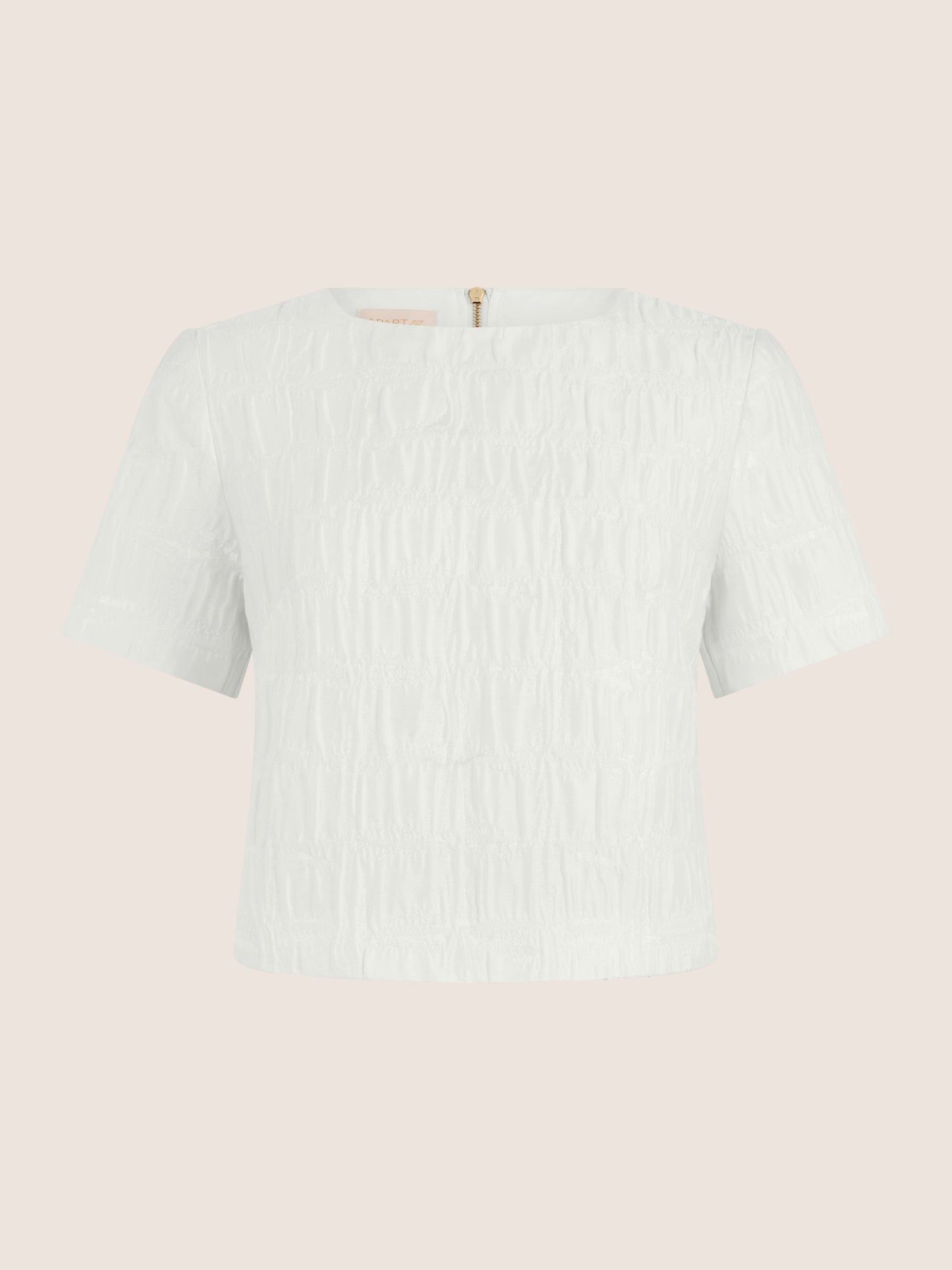 APART Bluse mit Struktur und Rundhalsausschnitt | creme