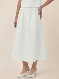 APART Midi Jacquardrock in edler Struktur-Optik | creme