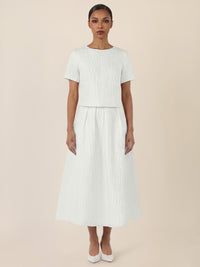 APART Midi Jacquardrock in edler Struktur-Optik | creme