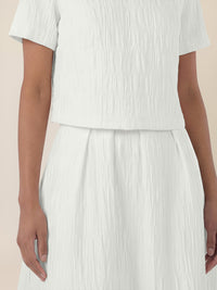 APART Midi Jacquardrock in edler Struktur-Optik | creme