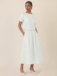 APART Midi Jacquardrock in edler Struktur-Optik | creme