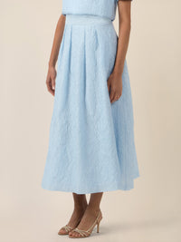 APART Eleganter Jacquard-Midirock mit Struktur | hellblau