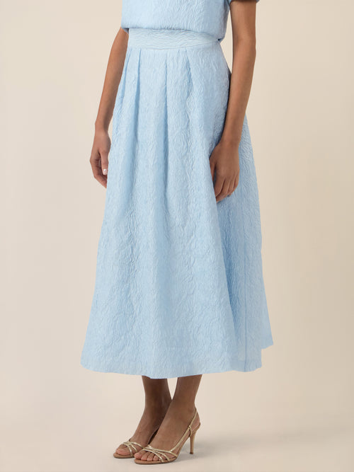 APART Eleganter Jacquard-Midirock mit Struktur | hellblau image 1