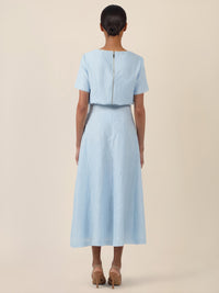 APART Eleganter Jacquard-Midirock mit Struktur | hellblau