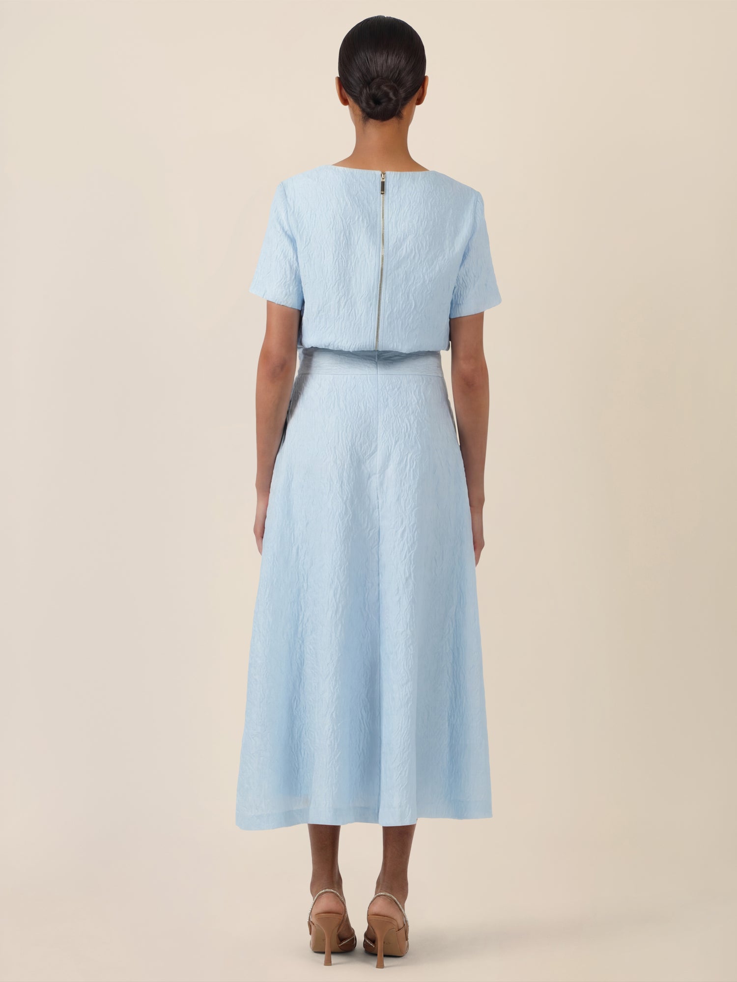 APART Eleganter Jacquard-Midirock mit Struktur | hellblau