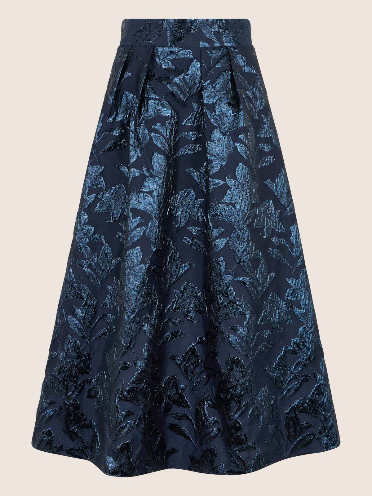 APART Eleganter Jacquard-Rock in A-Linie | nachtblau-metallic