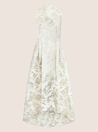 APART Elegantes Hochzeitskleid mit Perlenkragen | creme-gold