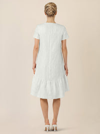 APART Strukturkleid mit Volantsaum | creme