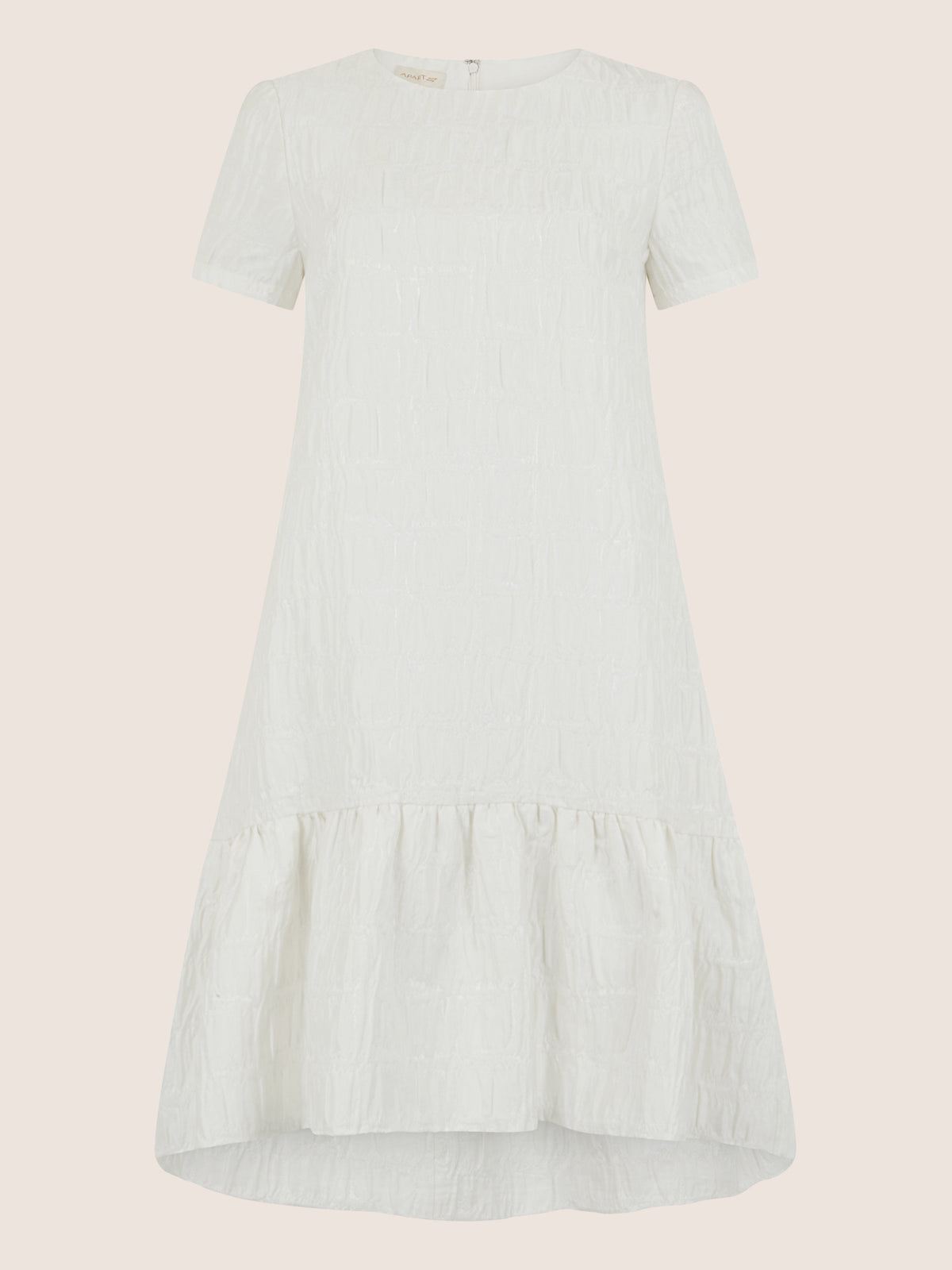 APART Strukturkleid mit Volantsaum | creme