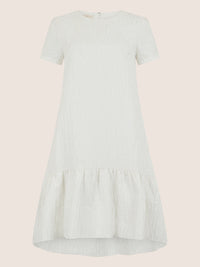 APART Strukturkleid mit Volantsaum | creme