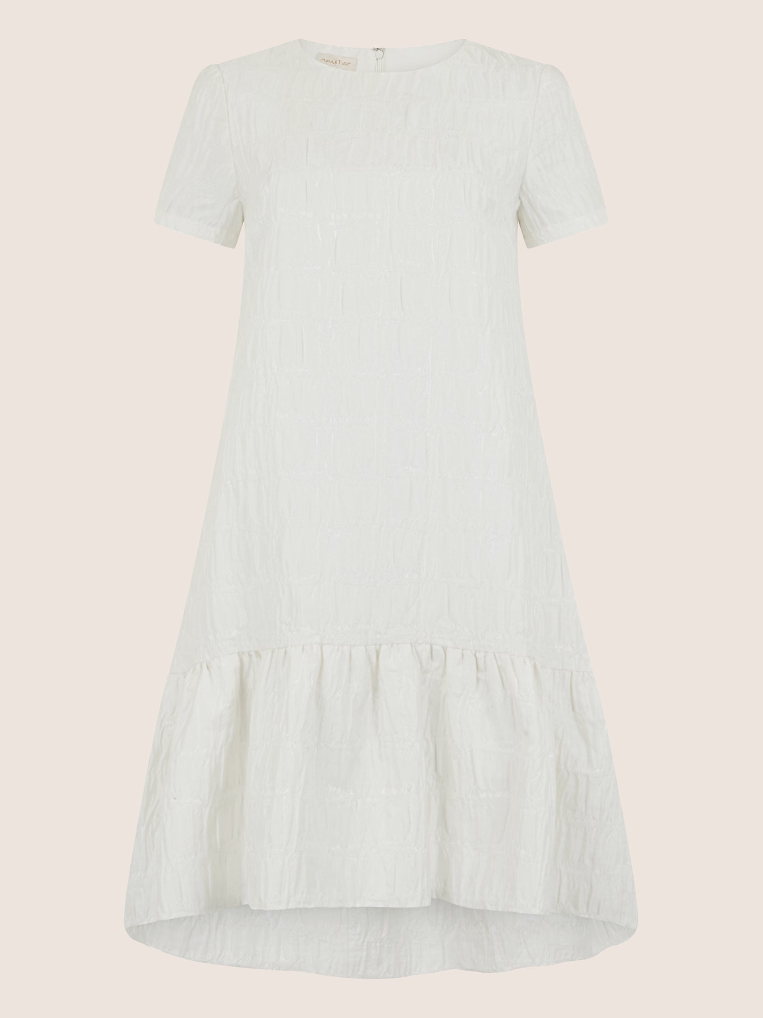 APART Strukturkleid mit Volantsaum | creme