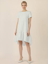 APART Strukturkleid mit Volantsaum | creme