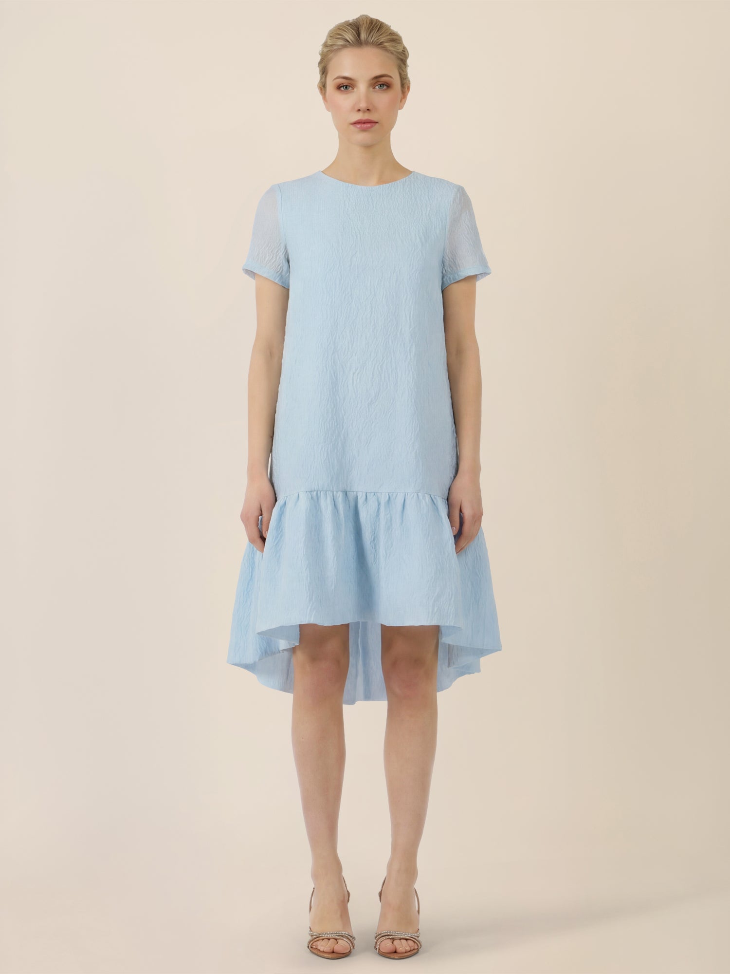 APART Elegantes Kleid mit Volantsaum | hellblau