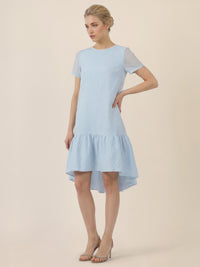 APART Elegantes Kleid mit Volantsaum | hellblau